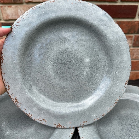 Pier 1 Imports Melamine Carmelo  Gray Crackle 8 1/2” Salad Luncheon Plates 3 - Picture 3 of 5
